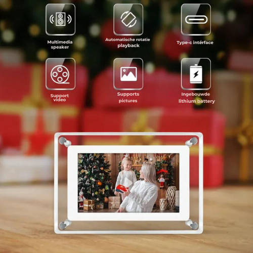 Digitaal Foto Frame - Afbeelding & Video - incl. Luidspreker