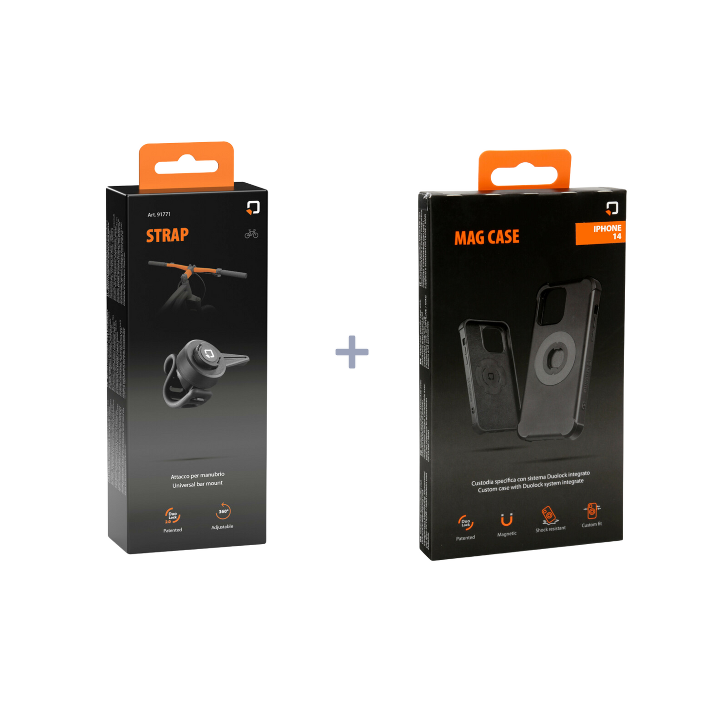 OPTILINE Mag Case + Strap - Combideal - voor iPhone - Zwart