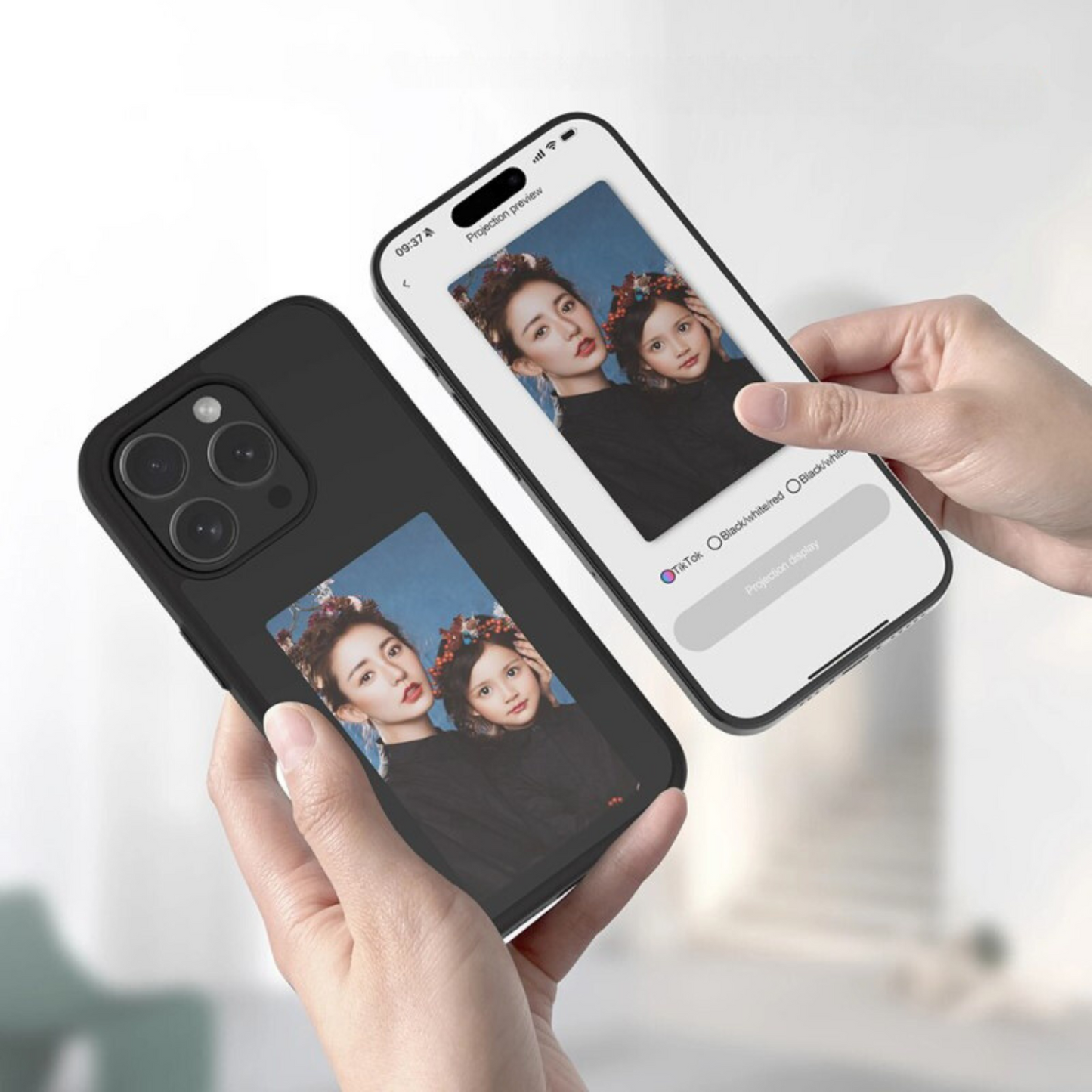 E-ink Backover Foto Case voor iPhone